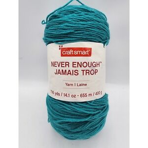 Craft Smart Never Enough Yarn Teal Aqua 14.1oz 716yds Large Skein NEW